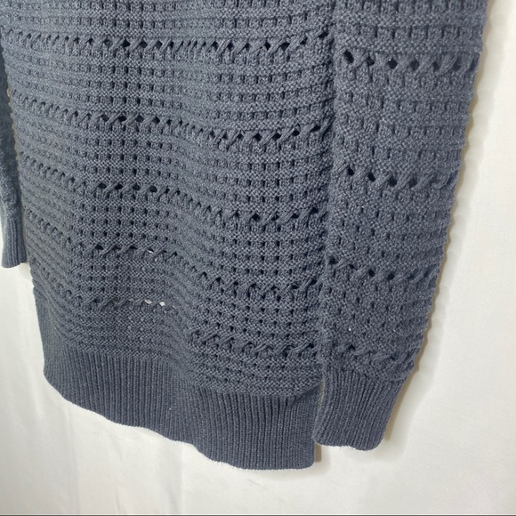 ALL SAINTS Lota V Neck Sweater Cable Knit Dark Blue XS - Picture 12 of 12